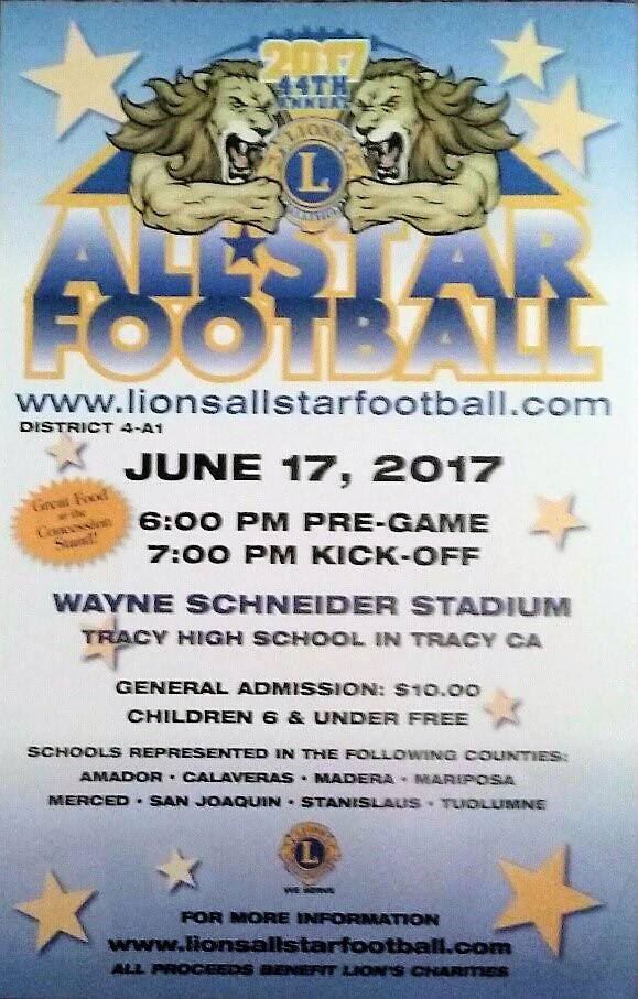 2017 Lions All-Star Football Game event poster