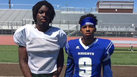 Oyebolaji Akinyemi and Reuben Lee before the 2018 Lions All-Star Game.