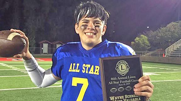 Grant Stevenson after being named MVP of the Lions All-Star Game at Lincoln High.