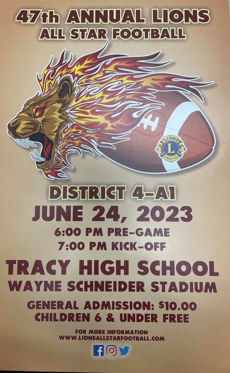 2023 Lions All-Star Football Game event poster